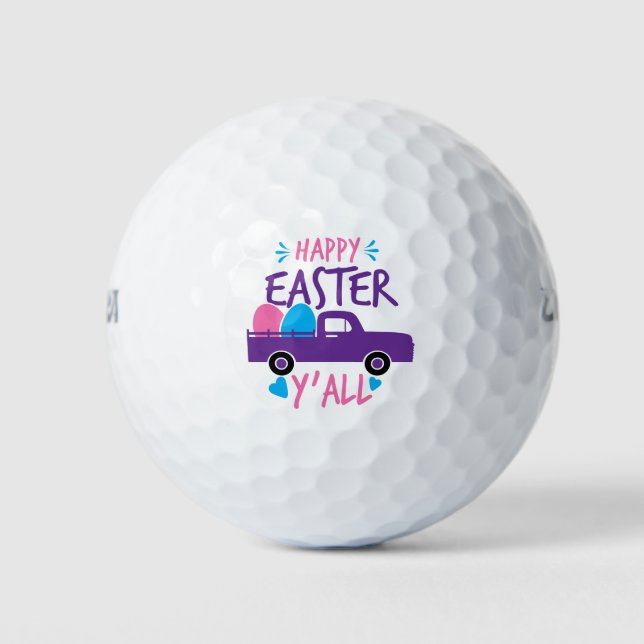 Happy Oaster Y'all Moderner Egg Truck Klassischer  Golfball (Vorderseite)