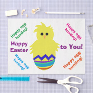Happy Oaster Yellow Chick Seidenpapier