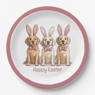 Happy Oaster Yellow Labrador Retriever Hunde Pappteller
