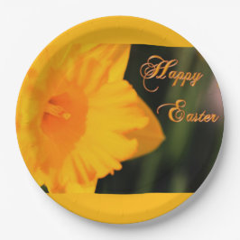 Happy Oaster Yellow Spring Daffodie Blume Pappteller