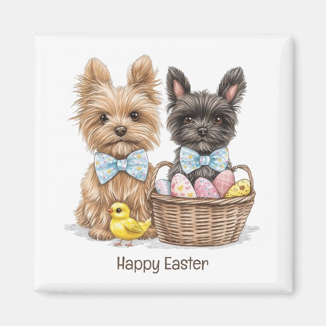 Happy Oaster Yorkshire Terrier Dogs Magnet (Vorne)