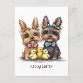 Happy Oaster Yorkshire Terrier Dogs Postkarte