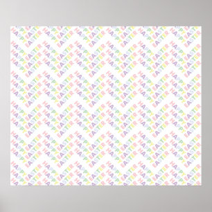 Happy Oaster Zig Zag Pattern Poster