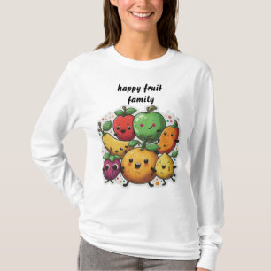 Happy Obstfamilie tanzt weiß T-Shirt
