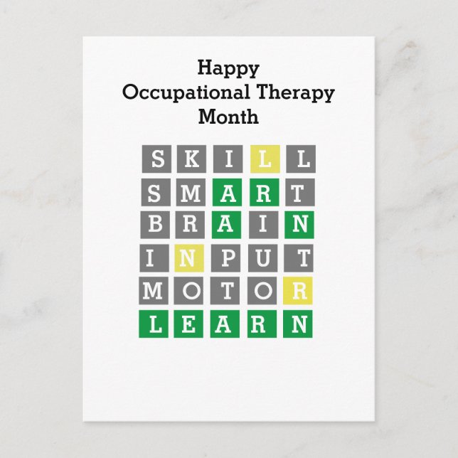 Happy Occupational Therapy Monat Custom Wordle Postkarte (Vorderseite)