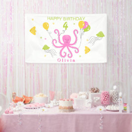 Happy Octopus Geburtstag Banner