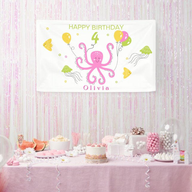 Happy Octopus Geburtstag Banner (Party)
