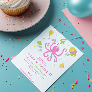 Happy Octopus Geburtstag Einladung