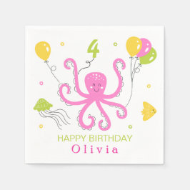 Happy Octopus Geburtstag Serviette