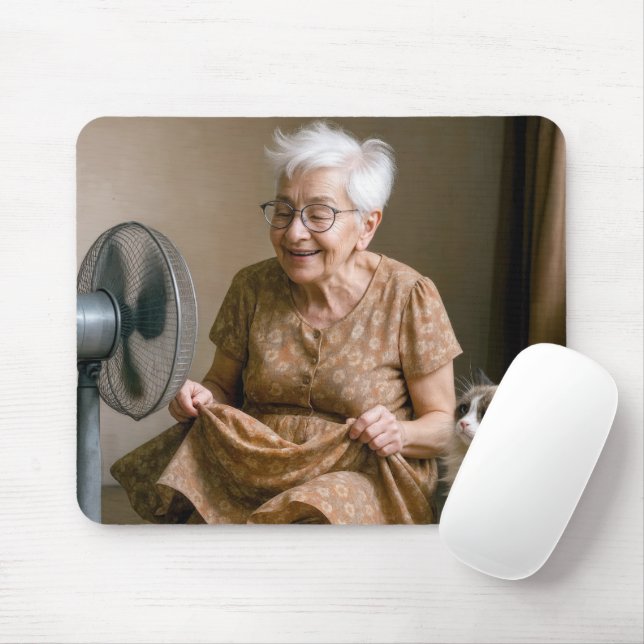 Happy Old Lady Kühlung durch einen Lüfter Mousepad (Mit Mouse)