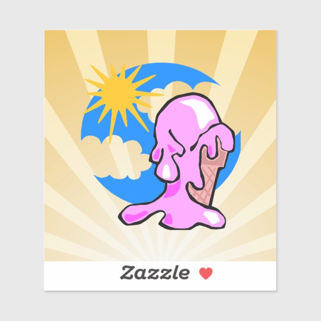 Happy on ice cream aufkleber (Blatt)