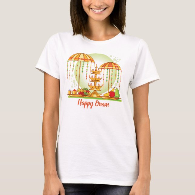 Happy Onam Umbrellas T-Shirt (Vorderseite)