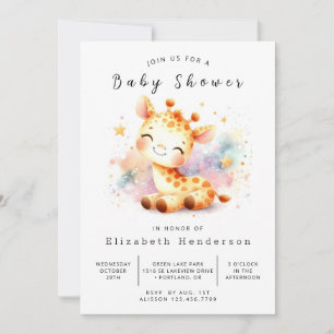 Happy Online Giraffe Baby Shower Einladung
