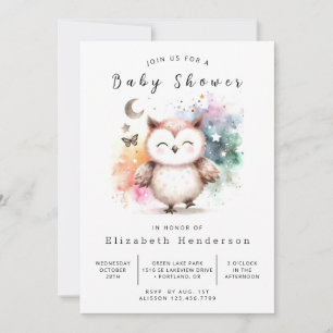 Happy Online Owl Baby Shower Einladung