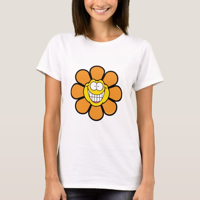 Happy Orange Blume T-Shirt (Vorderseite)
