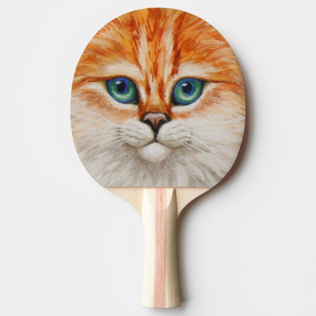 Happy Orange Kitty Face Tischtennis Schläger (Vorderseite)