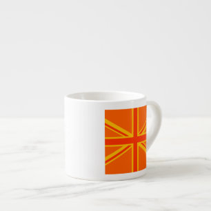 Happy Orange Union Jack British Flag Swag Espressotasse