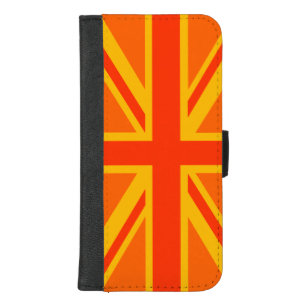 Happy Orange Union Jack British Flag Swag iPhone 8/7 Plus Geldbeutel-Hülle