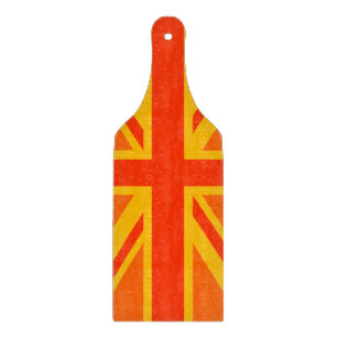 Happy Orange Union Jack British Flag Swag Schneidebrett