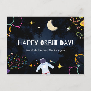 Happy Orbit Day Geburtstag Geburtstagsfeier Weltra Postkarte