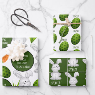 Happy Oster Bunny Personalisiert Geschenkpapier Set