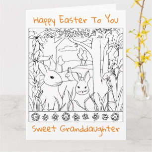 Happy Oster Grandtochter Coloring Page Rabbits Karte