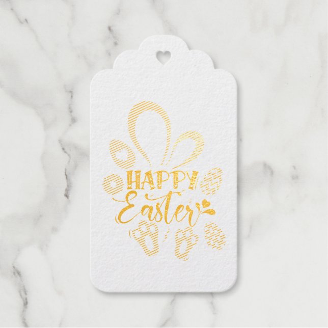 Happy Oster Niedlich Bunny mit Ostereiern Geschenkanhänger (Vorderseite)