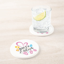 Happy Oster Niedlich Bunny mit Ostereiern Getränkeuntersetzer