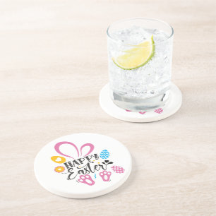 Happy Oster Niedlich Bunny mit Ostereiern Getränkeuntersetzer