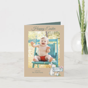 Happy Osterbaby Junge personalisiertes Foto Feiertagskarte