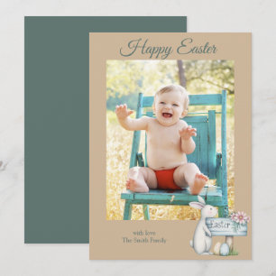 Happy Osterbaby Junge personalisiertes Foto Feiertagskarte