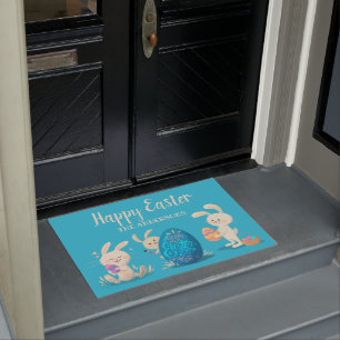 Happy Osterbäume und Personalisierte Ostereier Fußmatte
