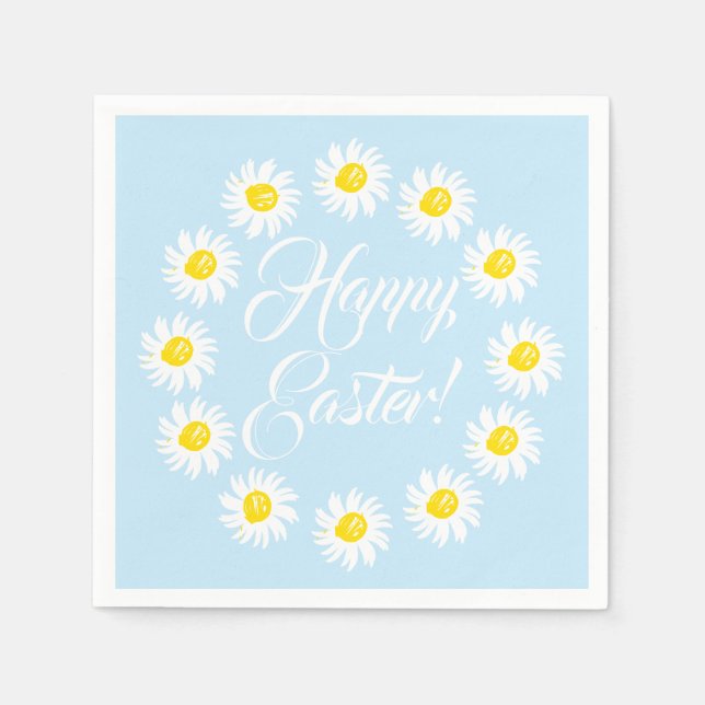 Happy Osterblue Drehbuch niedlich zaghaft Spaß Serviette (Vorderseite)