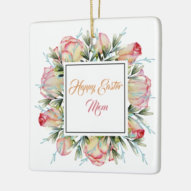 Happy Osterfeier Mama Keramik Ornament (Links)