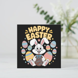 Happy Osterfest 2025 Eier Bunny Niedlich Rabbit Feiertagskarte