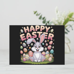 Happy Osterfest 2025 Eier Bunny Niedlich Rabbit Feiertagskarte