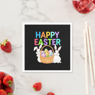 Happy Osterfest 2025 Eier Bunny Niedlich Rabbit Serviette