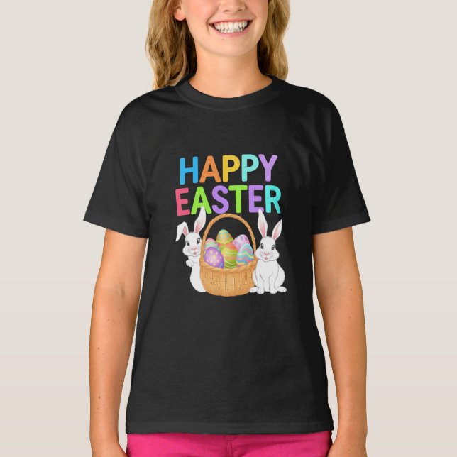 Happy Osterfest 2025 Eier Bunny Niedlich Rabbit T-Shirt (Vorderseite)