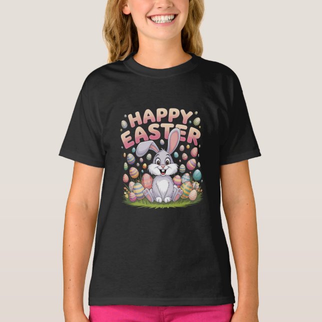 Happy Osterfest 2025 Eier Bunny Niedlich Rabbit T-Shirt (Vorderseite)