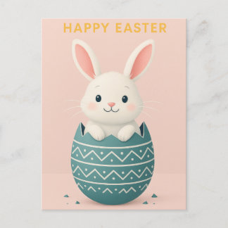 Happy Osterfest - Adorable Osterfest Bunny Postcar Feiertagspostkarte