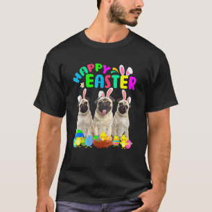 Happy Osterfest Drei Mops Mops Sonniges Ohr T-Shirt