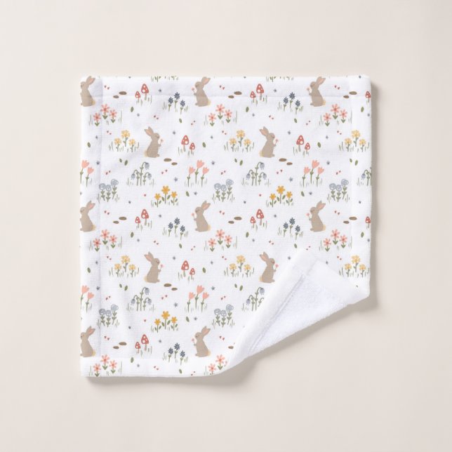 Happy Osterfest Sonnige Wildblumen Niedlich Kinder Waschlappen (Waschlappen)