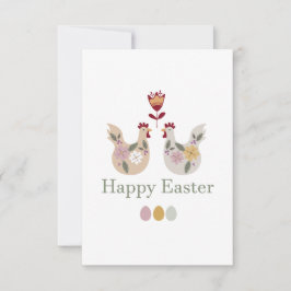 Happy Osterfest Vorlagen mit Eiern, Blume, Huhn