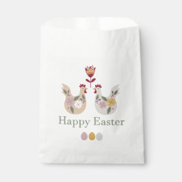 Happy Osterfest Vorlagen mit Eiern, Blume, Huhn Geschenktütchen