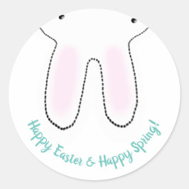 Happy Osterfrühling Ostern Beleuchtung niedlich lu Runder Aufkleber