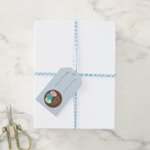 Happy Ostergeschenk Tag mit Eiern Geschenkanhänger