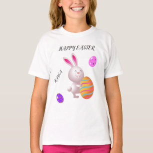 Happy Osterkaninchen & gestreiftes Ei Kleinkind T  T-Shirt