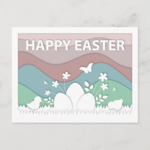 Happy Osterküken und Ei in der Natur Postkarte