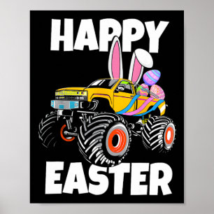 Happy Ostermonster Truck Ostereier Kleinkind Kind Poster
