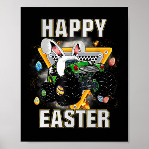 Happy Ostermonster Truck Ostereier Kleinkind Kind  Poster